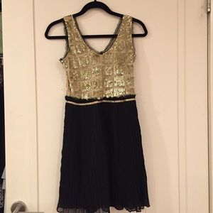 RAS Sequin gold and black silky dress